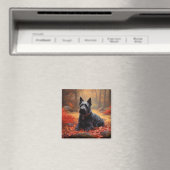 Aimant Scottish Terrier en automne Leaves Fall Inspire (In Situ (Lave-vaisselle))