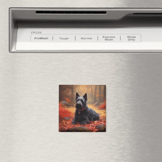 Aimant Scottish Terrier en automne Leaves Fall Inspire (In Situ (Lave-vaisselle))