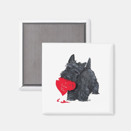 Aimant Scottish Terrier Valentine (Recto/Verso)