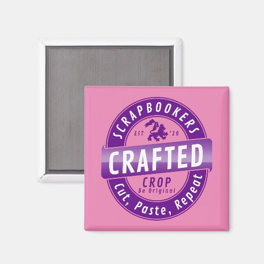 Aimant "Scrapbookers - Couper, Coller et Répéter" (Recto/Verso)