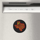 Aimant Scribbleprint d'État du Texas (In Situ (Lave-vaisselle))