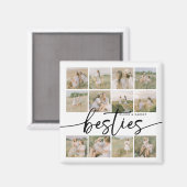 Aimant Script Besties Photo Collage Personalized (Recto/Verso)