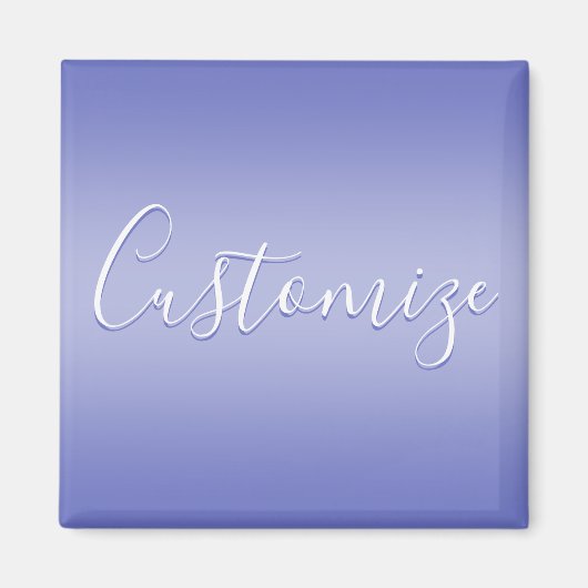 Aimant Script cursif modifiable | Violet blanc et violet (Devant)