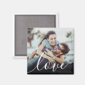 Aimant Script d'amour de photo personnalisé moderne (Recto/Verso)