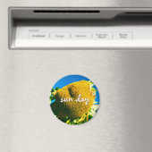 Aimant Script de devis du jour du soleil Tournesol jaune  (In Situ (Lave-vaisselle))