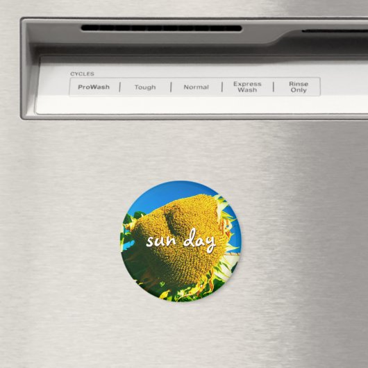 Aimant Script de devis du jour du soleil Tournesol jaune  (In Situ (Lave-vaisselle))