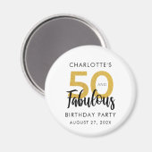 Aimant Script de fête d'anniversaire personnalisé pour 50 (Recto/Verso)