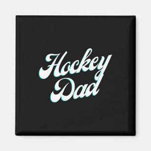 Aimant Script Glacial Papa Hockey Pour Pères Fiers Côté P