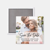 Aimant Script moderne simple photo élégante enregistrer l (Recto/Verso)