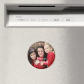 Aimant Scripts blancs personnalisés Joyeux Noël Photo (In Situ (Lave-vaisselle))