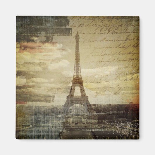 Aimant Scripts français Modern Vintage Paris Tour Eiffel (Devant)
