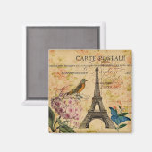 Aimant Scripts Hydrangea French Bird Paris Tour Eiffel (Recto/Verso)