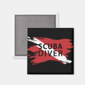 Aimant scuba diver, Diver Down Flag (Recto/Verso)