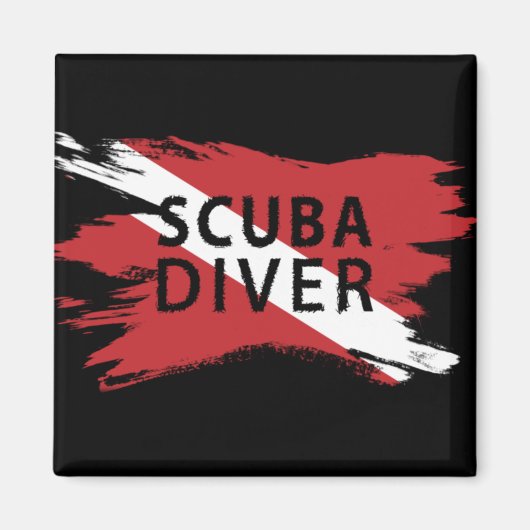 Aimant scuba diver, Diver Down Flag (Devant)