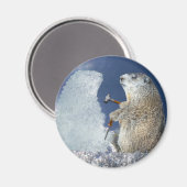 Aimant Sculpture de glace du jour de la marmotte (Recto/Verso)