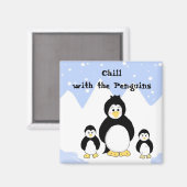Aimant Se détendre avec les Pingouins (Recto/Verso)