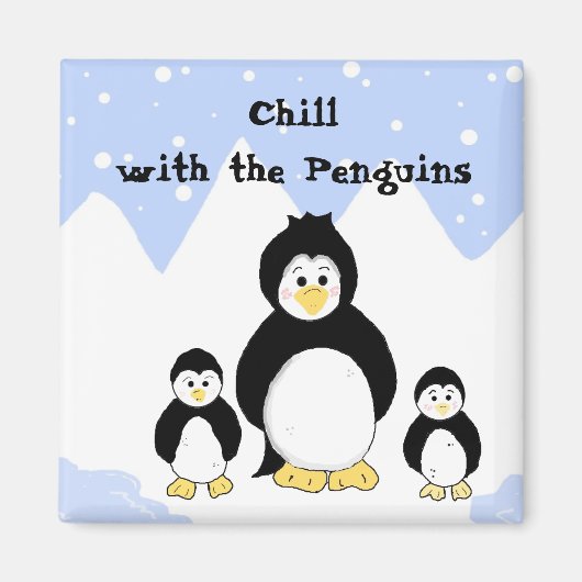 Aimant Se détendre avec les Pingouins (Devant)