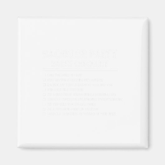 Aimant Se marier Groom Funny Bachelor Checklist Par (Devant)