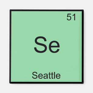 Aimant Se - Seattle City Chimie Élément Symbole T-Shirt