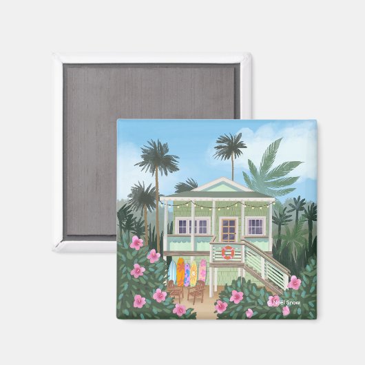 Aimant Sea Foam Green Beach House (Recto/Verso)