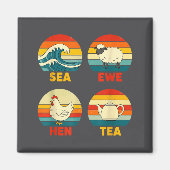 Aimant Sea Sunset Hen Quote Tea Ewe (Devant)