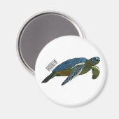 Aimant Sea turtle cartoon (Recto/Verso)
