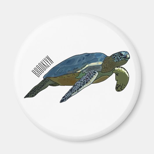 Aimant Sea turtle cartoon (Devant)
