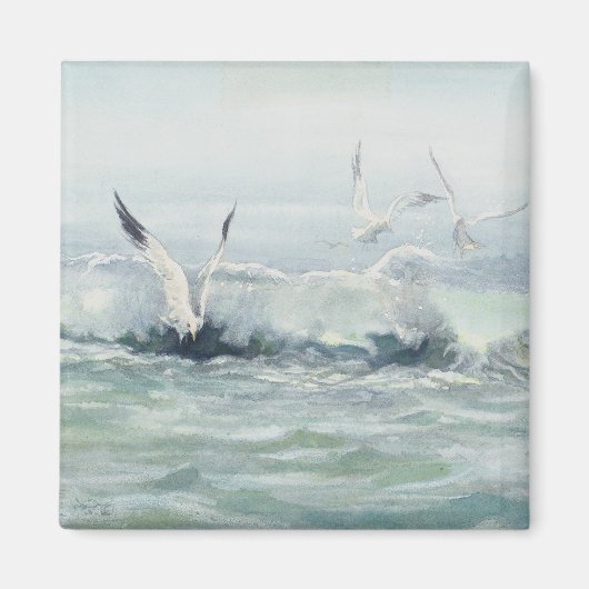 Aimant SEAGULLS & SURF par SHARON SHARPE (Devant)
