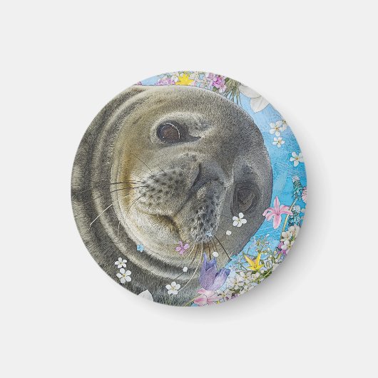 Aimant Sealion de conte de Fairytale dans l'océan des fle (Devant)