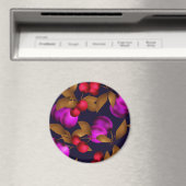 Aimant Seamless dark plum fruits purple berries cherry (In Situ (Lave-vaisselle))