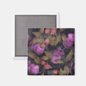 Aimant Seamless dark plum fruits purple berries cherry (Recto/Verso)