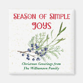 Aimant Season of Simple Joys Blue Juniper Christmas (Devant)