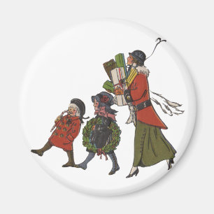 Aimant Seasons Greetings Holiday Christmas Art Print