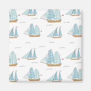 Aimant Seatime été Cute yachts avec Sac fourre-tout à voi