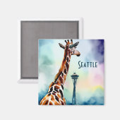 Aimant Seattle Giraffe (Recto/Verso)
