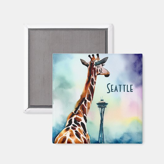 Aimant Seattle Giraffe (Recto/Verso)
