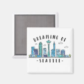 Aimant Seattle Skyline (Recto/Verso)