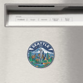 Aimant Seattle Skyline Washington (In Situ (Lave-vaisselle))