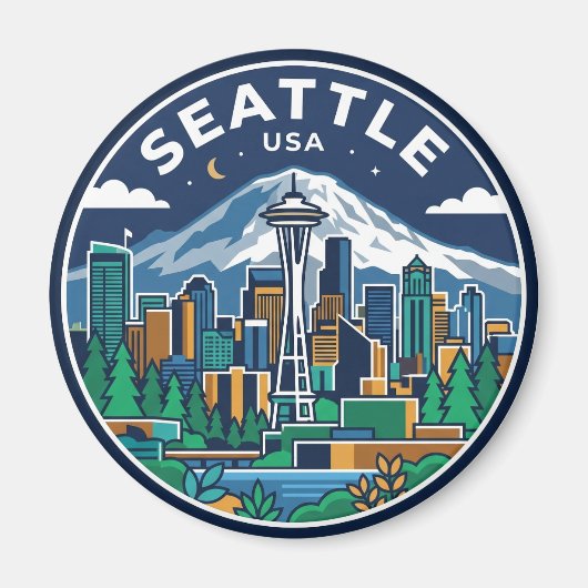 Aimant Seattle Skyline Washington (Devant)