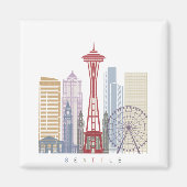 Aimant Seattle Vintage Poster (Devant)