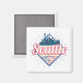 Aimant Seattle Washington États-Unis City Skyline USA (Recto/Verso)