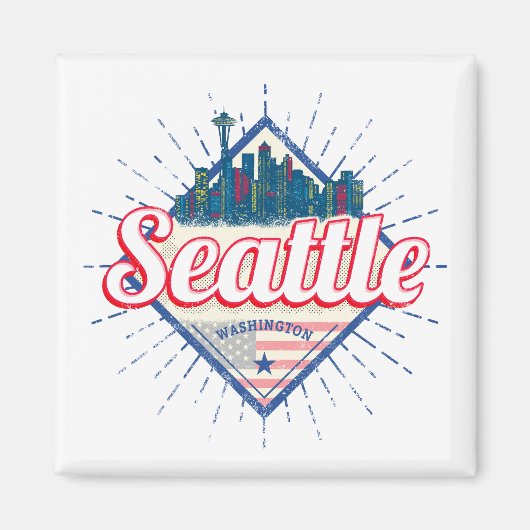Aimant Seattle Washington États-Unis City Skyline USA (Devant)