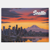 Aimant Seattle Washington Mt Rainier Sunset (Recto)