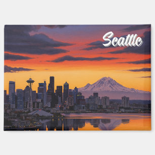 Aimant Seattle Washington Mt Rainier Sunset