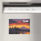 Aimant Seattle Washington Mt Rainier Sunset (In Situ (Lave-vaisselle))