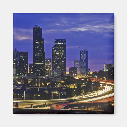 Aimant Seattle, Washington skyline la nuit (Devant)