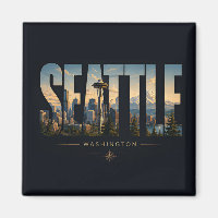 Seattle Washington Space Needle Montagne Skyline