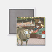 Aimant SeattleFish Toss et Bronze Pig à Pike Place (Recto/Verso)