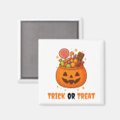 Aimant Seau citrouille plein de sucré - Halloween (Recto/Verso)