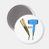 Aimant Sèche-cheveux & lisseuse-cheveux illustration (Recto/Verso)